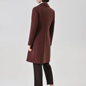 Cappotto monopetto marrone cioccolato in Misto Viscosa