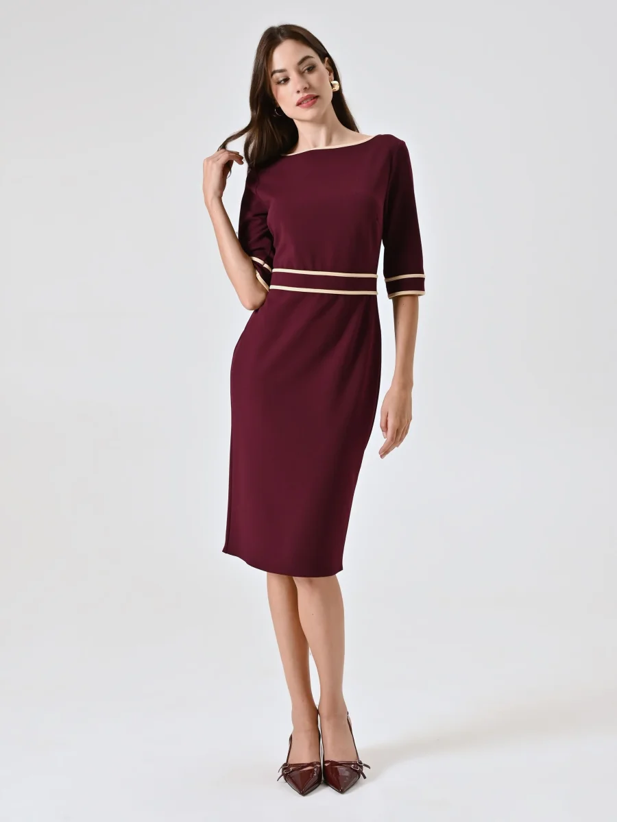 Tubino Bordeaux con Piping – Image 3