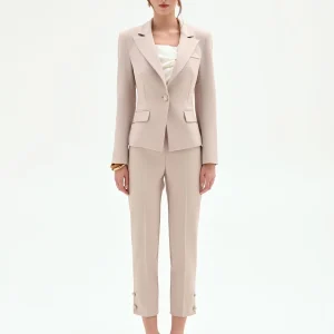 Giacca blazer monopetto tortora beige