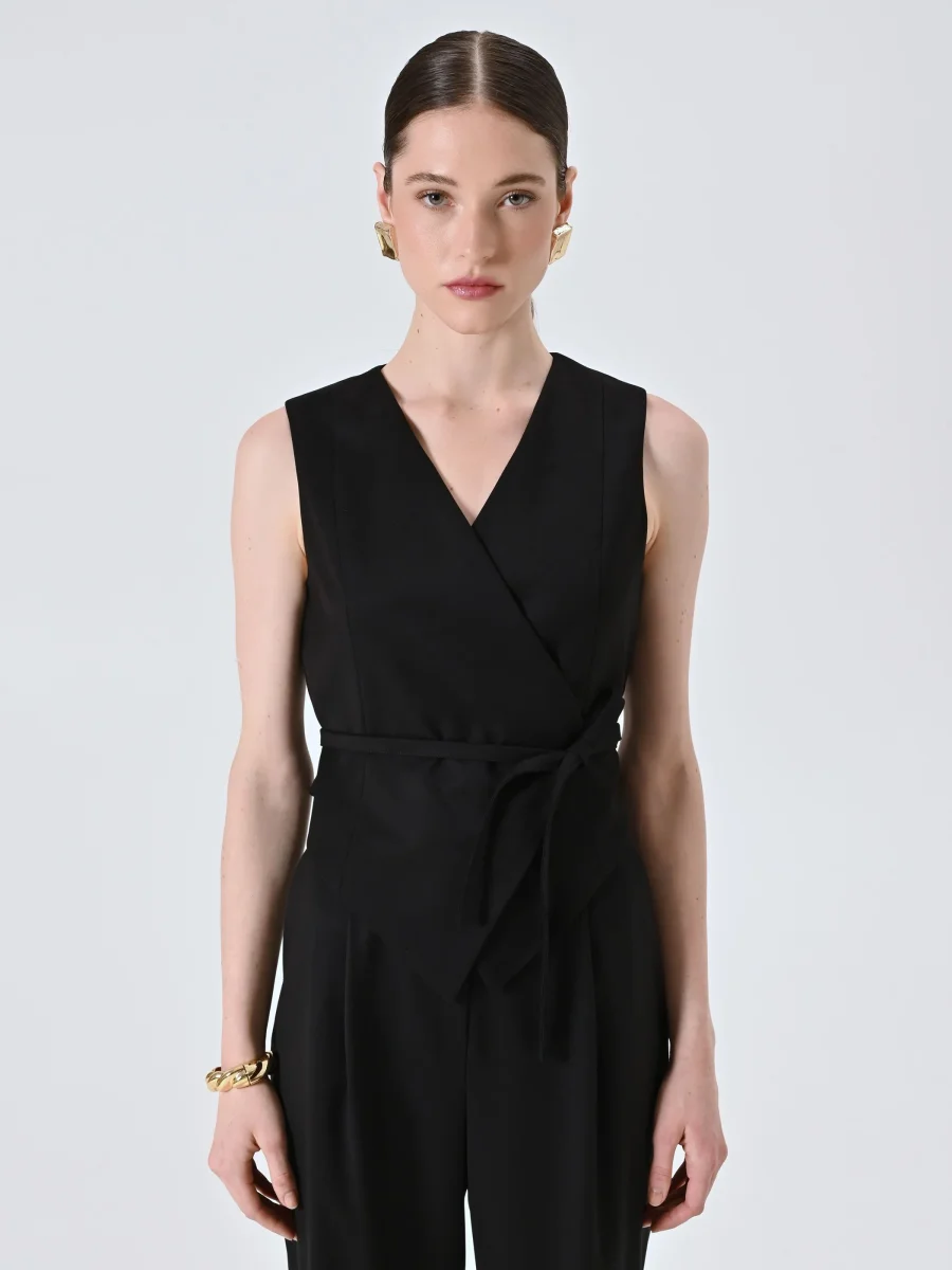 Gilet Incrociato Nero – Image 3