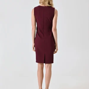 Tubino Bordeaux con Scollo Quadrato