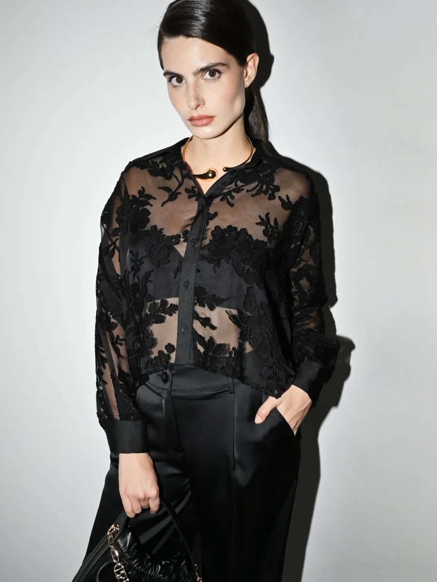 Camicia Nera Devoré – Image 8