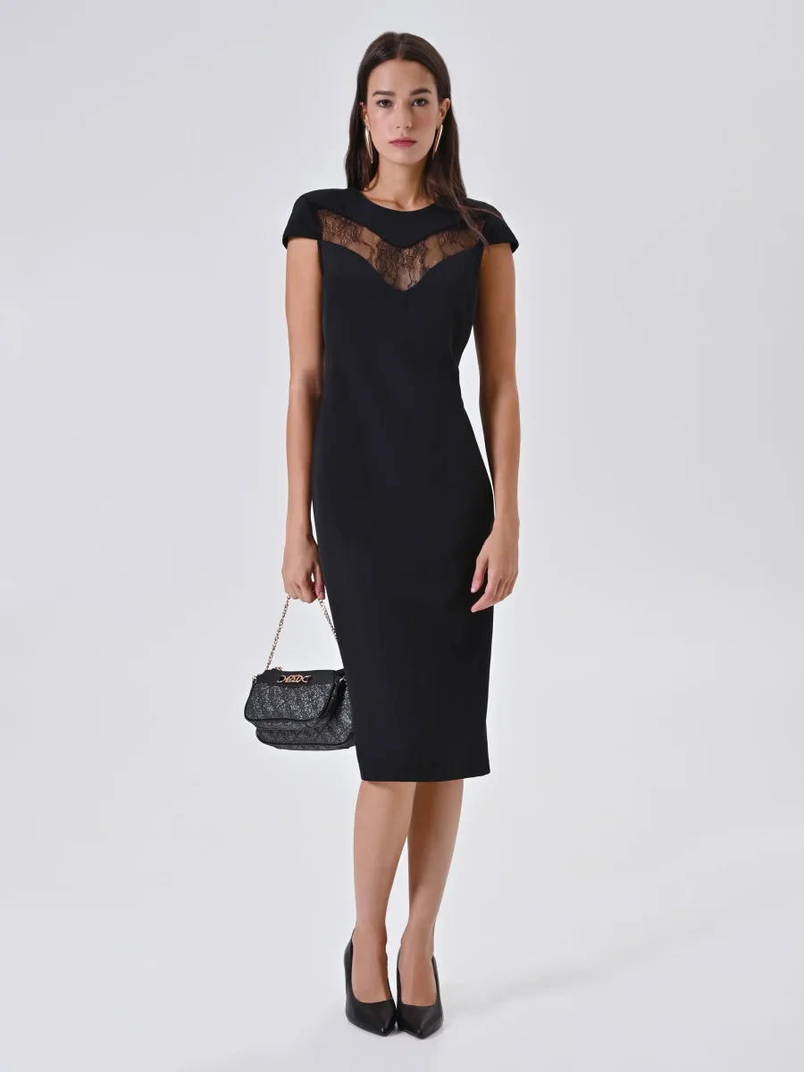 Tubino Nero con Carré in Pizzo – Image 7