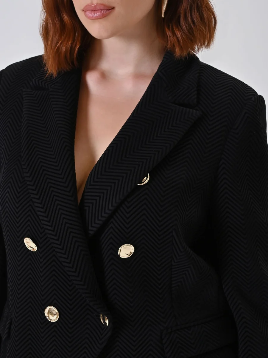 Giacca Curvy Nera Doppiopetto – Image 4