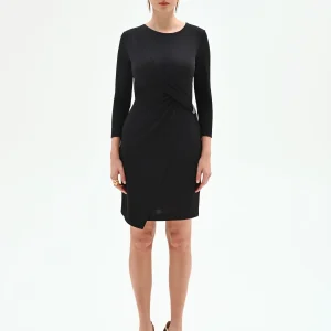 Abito corto drappeggiato nero