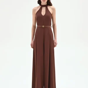 Tuta cioccolato con scollo all'americana