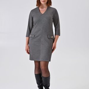 Abito Curvy stampa Micro Geometrica