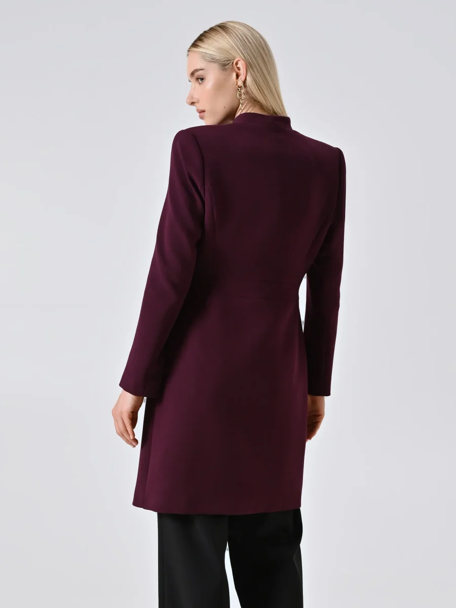 Spolverino Bordeaux con Fibbia Geometrica – Image 5