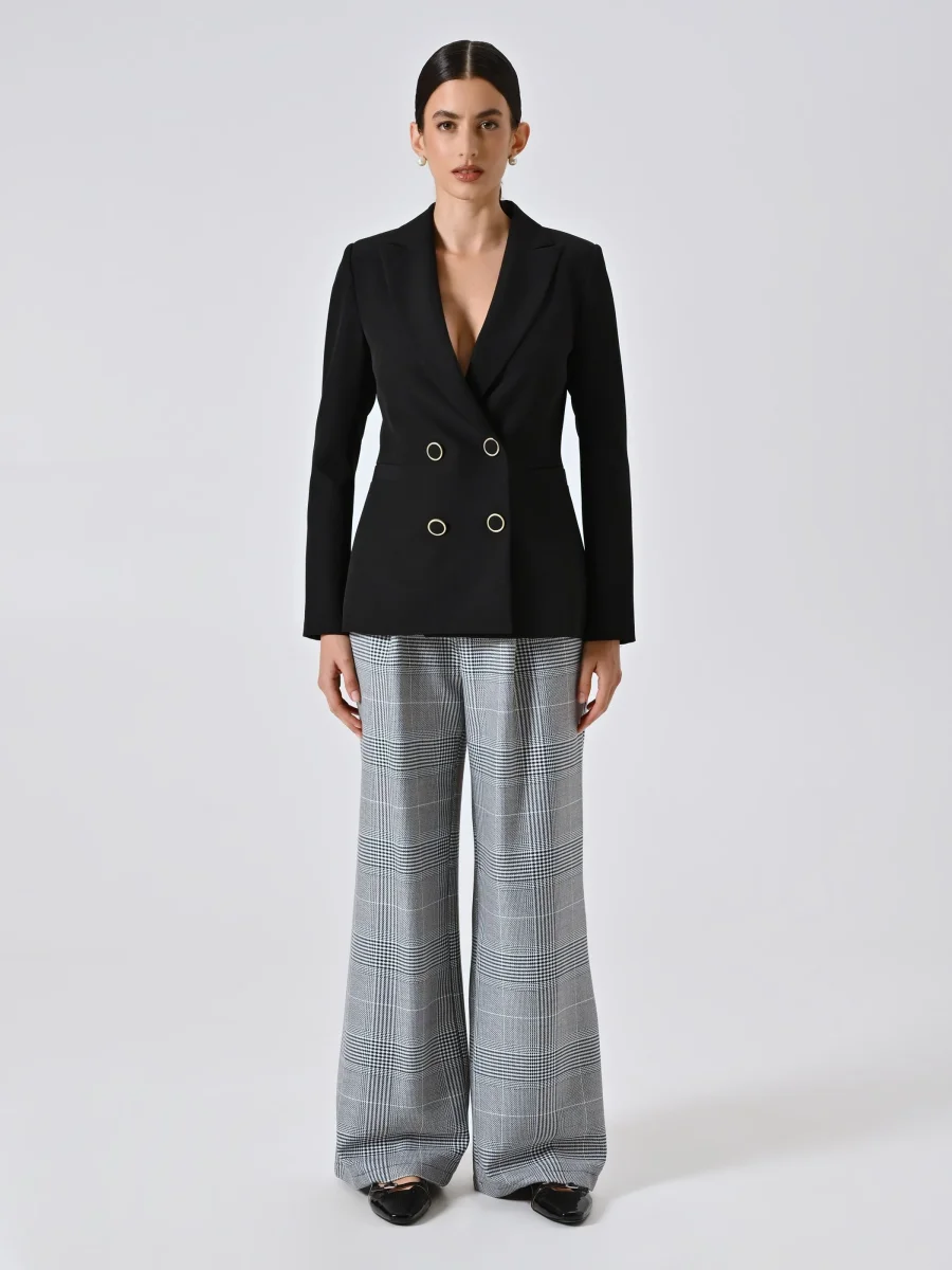 Giacca Nera Doppiopetto con Bottoni Cerchiati – Image 4