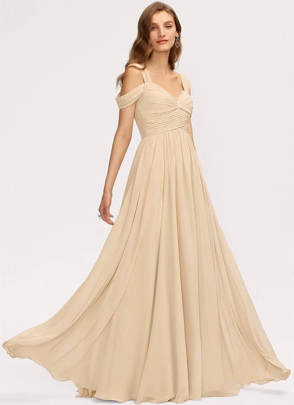 Robe Longue Couleur Champagne – Image 4