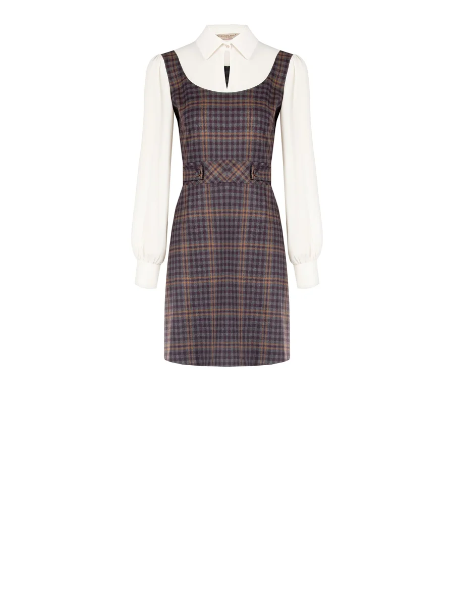 Abito Blusa Check Bordeaux – Image 6