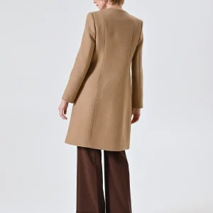 Cappotto Cammello con Sciarpa Removibile