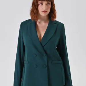 Giacca Curvy Verde Doppiopetto