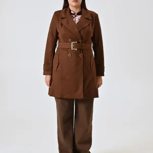 Trench Curvy effetto Camoscio