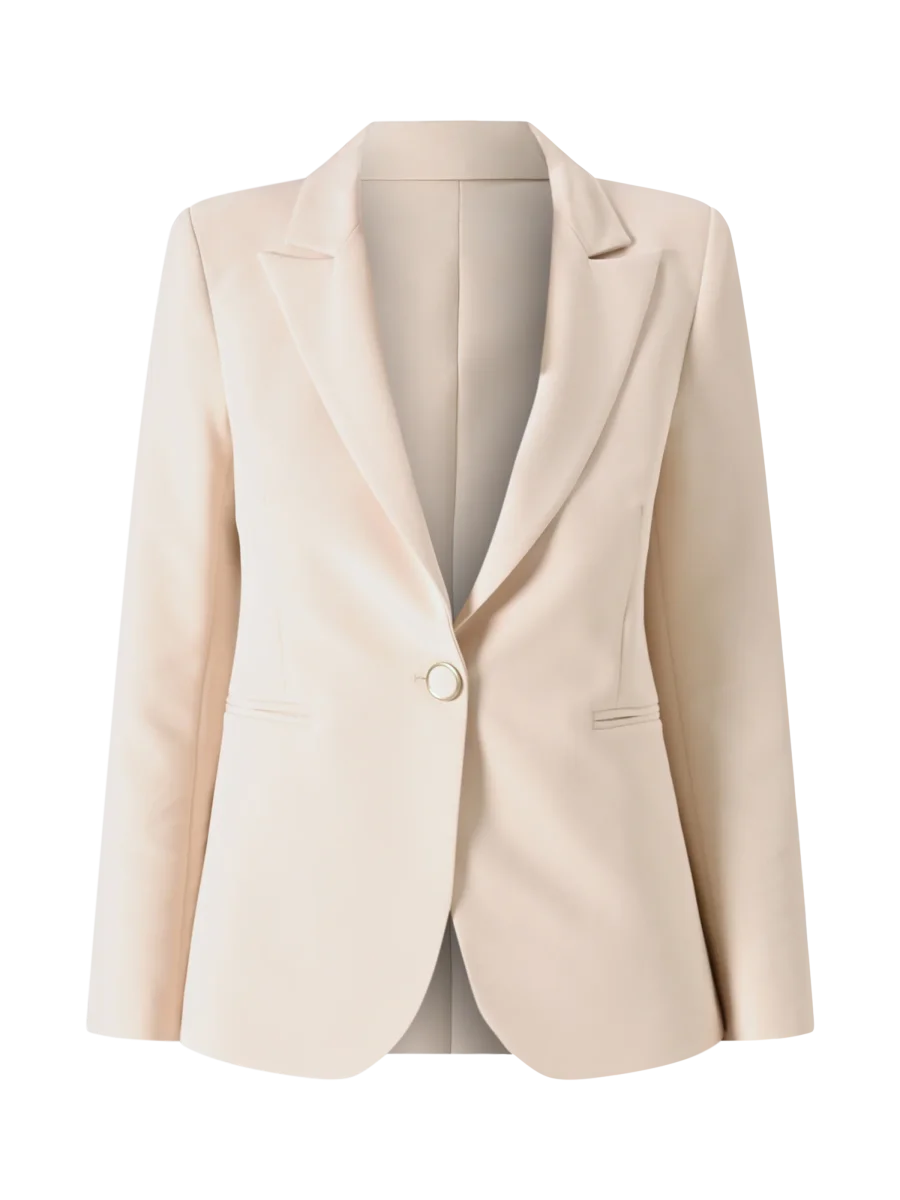 Giacca Monopetto in Tessuto Tecnico Beige Chiaro – Image 7