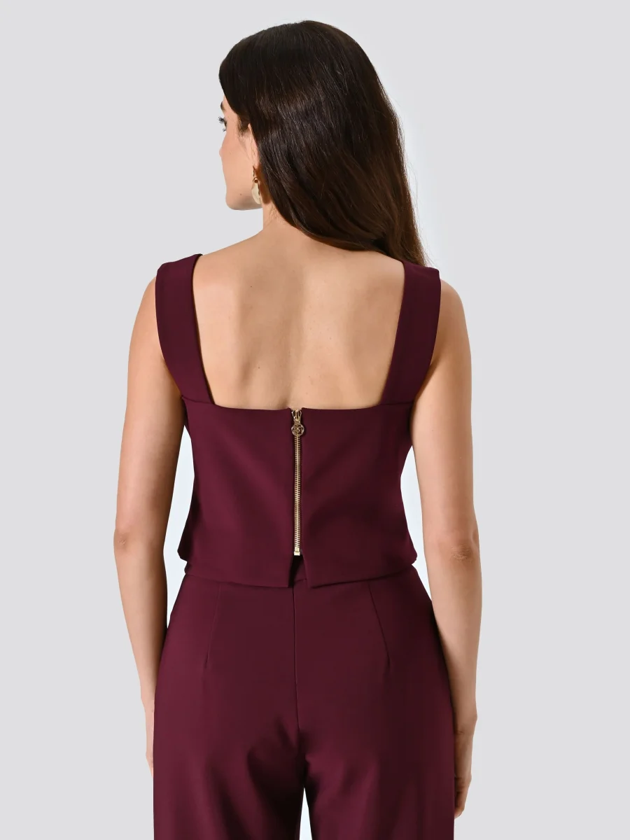 Top in Tessuto Tecnico Bordeaux – Image 6