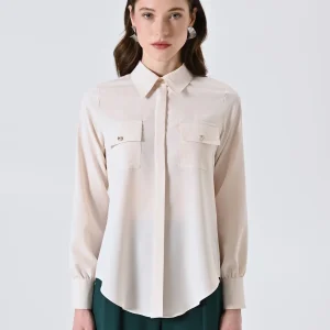 Camicia Bianca con Utility Pockets