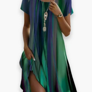 Robe bohémienne colorée pour femmes | Midi élégante