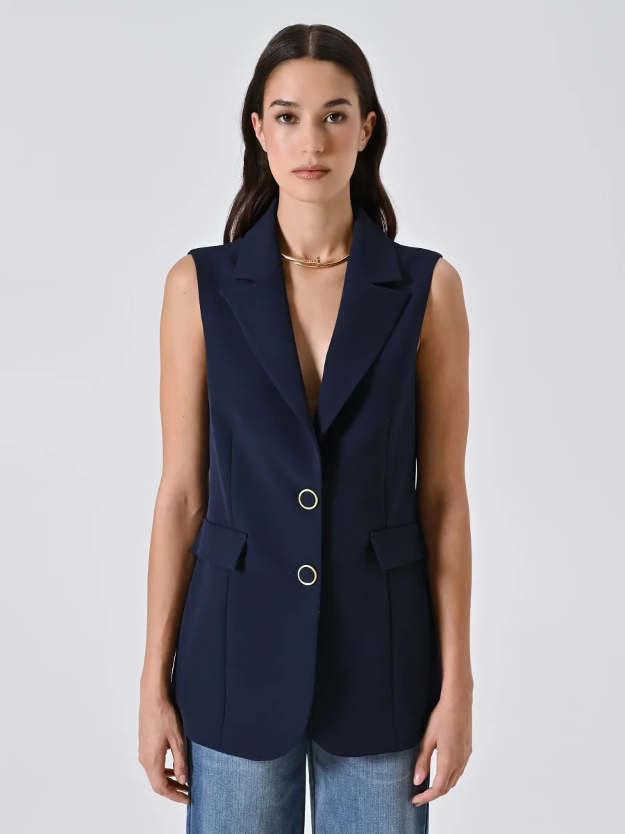 Gilet Blu in Tessuto Tecnico