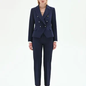 Giacca blazer doppiopetto blu