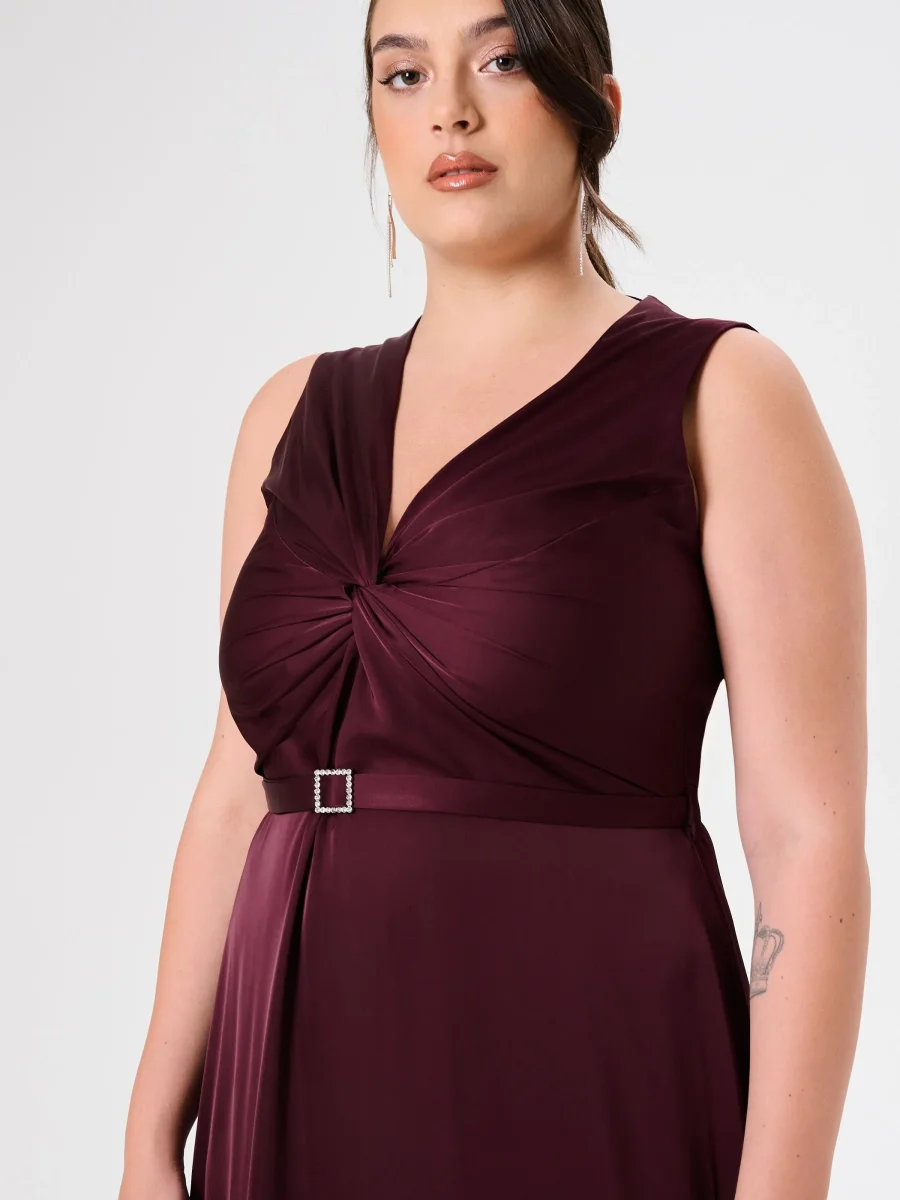 Abito Curvy Lungo Bordeaux – Image 5