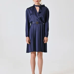 Abito Blu Navy con Fiocco