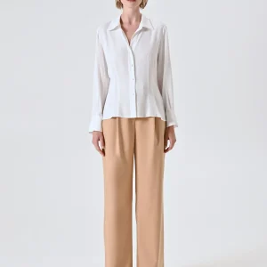 Camicia Bianca in Crepe di Viscosa