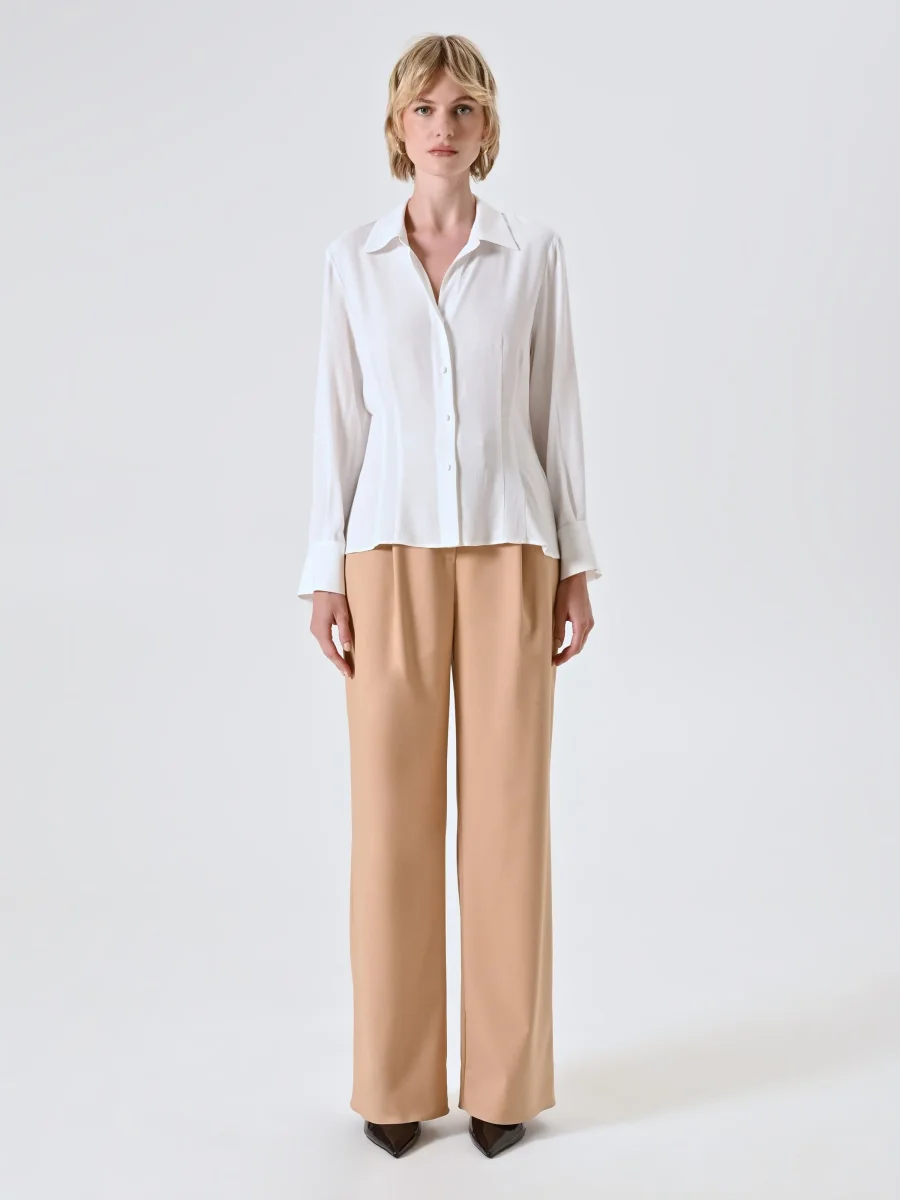 Camicia Bianca in Crepe di Viscosa – Image 2