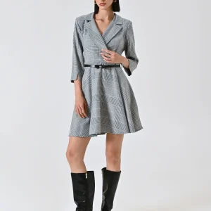 Abito Check su Pied de Poule