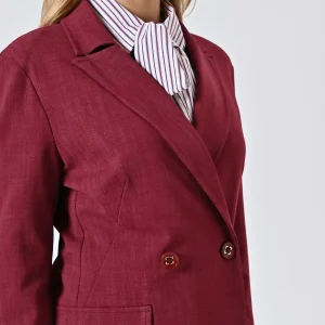 Giacca Bordeaux in Punto Milano Fiammato