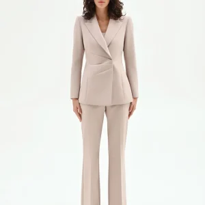 Giacca Studio tortora beige con chiusura a portafoglio