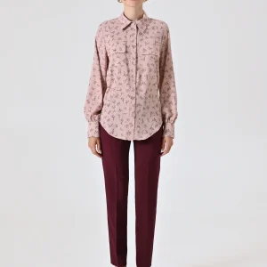 Camicia Stampa Floreale Rosa e Bordeaux