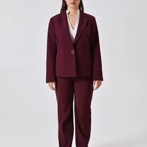 Giacca Curvy Bordeaux in Tessuto Tecnico