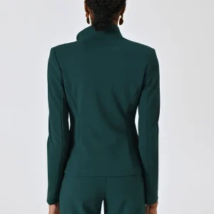 Giacca Verde in Scuba mano Crepe