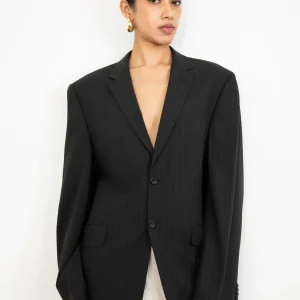 Blazer Corset Marron à rayures