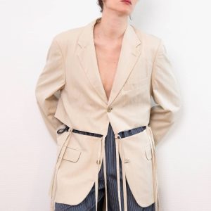 Blazer Amadora Beige à rayures