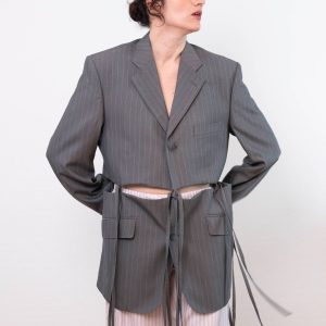 Blazer Amadora Gris à rayures