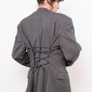 Blazer Corset Gris à carreaux