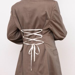 Blazer Corset Marron à rayures