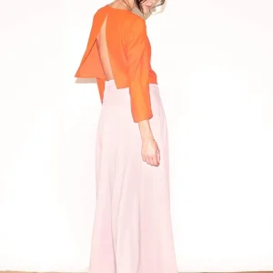 Top La Rayonnante Uni Colorée Poudre et Orange