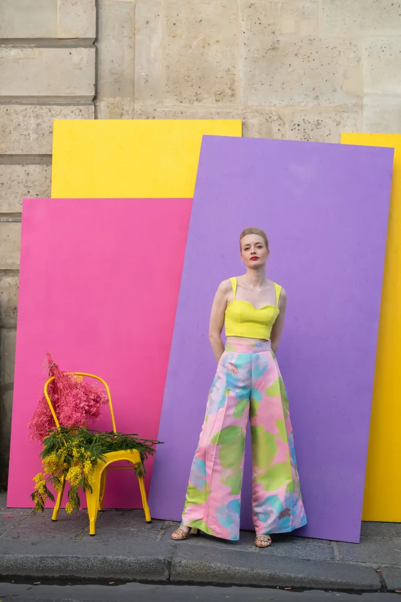 Pantalon - La Distinctive imprimé rose/vert/bleu – Image 7