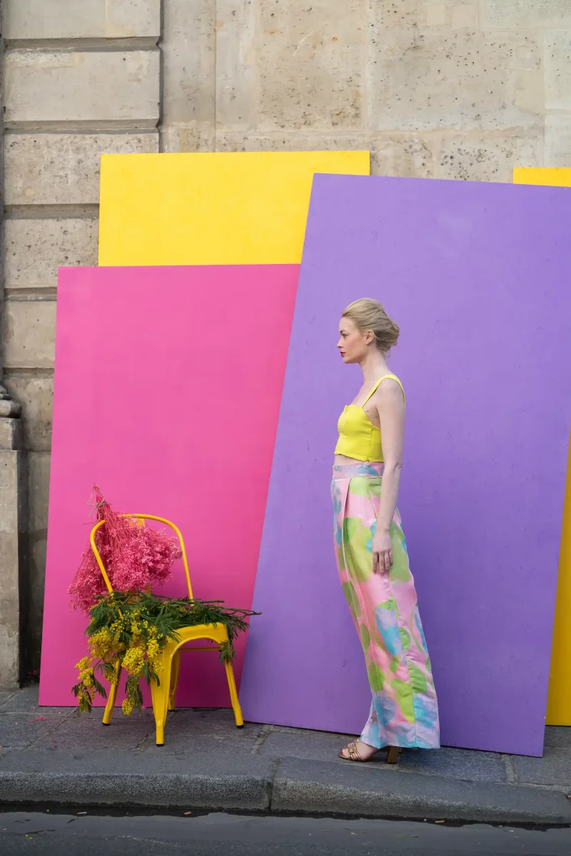 Pantalon - La Distinctive imprimé rose/vert/bleu – Image 8