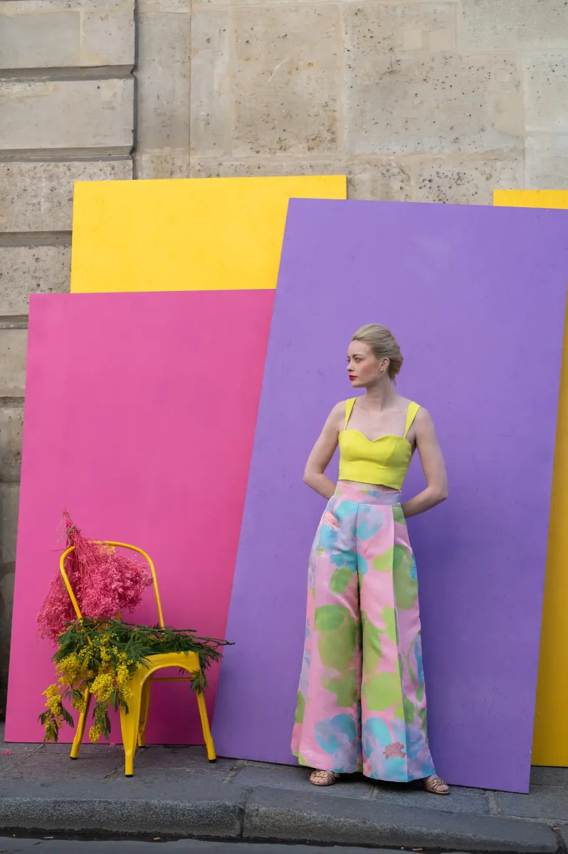 Pantalon - La Distinctive imprimé rose/vert/bleu – Image 9