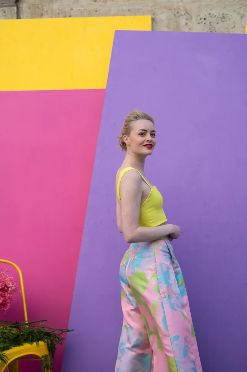 Pantalon - La Distinctive imprimé rose/vert/bleu