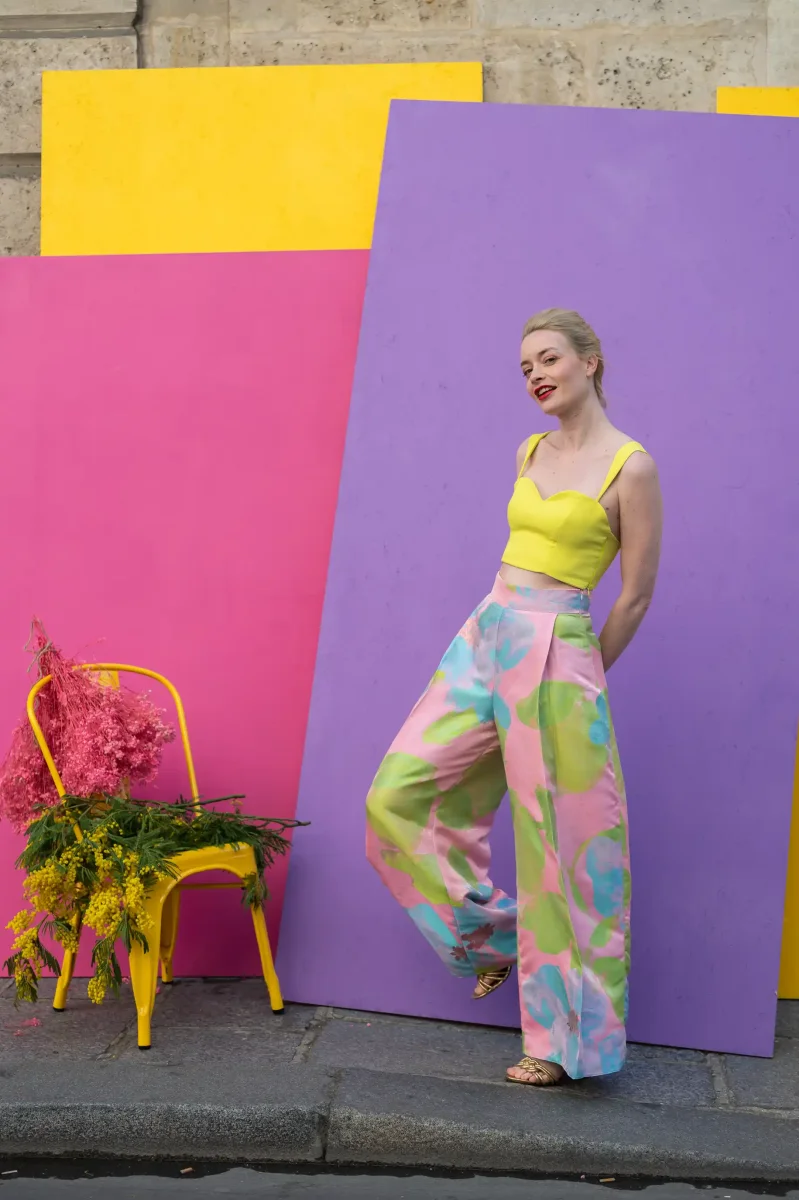 Pantalon - La Distinctive imprimé rose/vert/bleu – Image 3