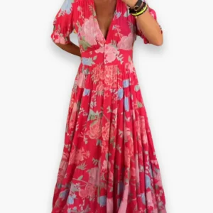 Robe boho maxi imprimée pour femme | Ample et élégante