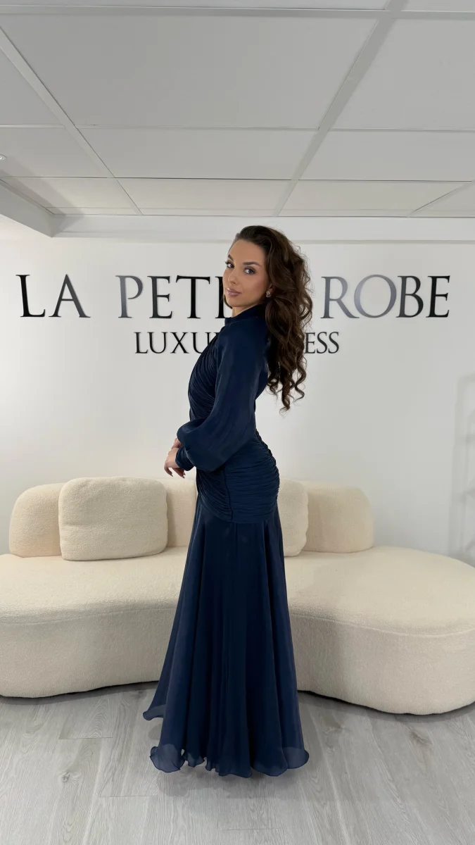 Robe de soirée bleu marine modeste - Ceylan – Image 5