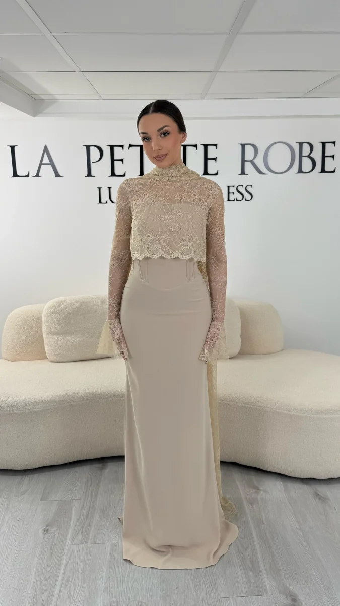 Robe de soirée beige - Bella