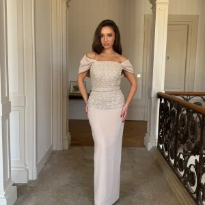 Robe longue beige élégante - Isabella