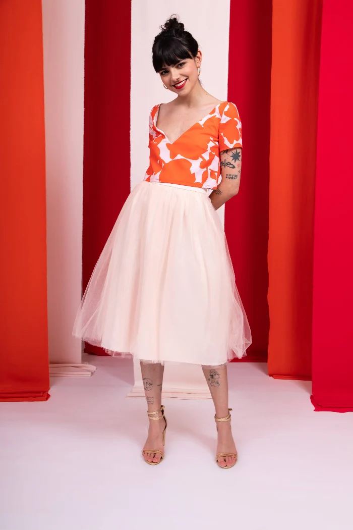 Top L'Intrépide Poudre/Orangé – Image 3